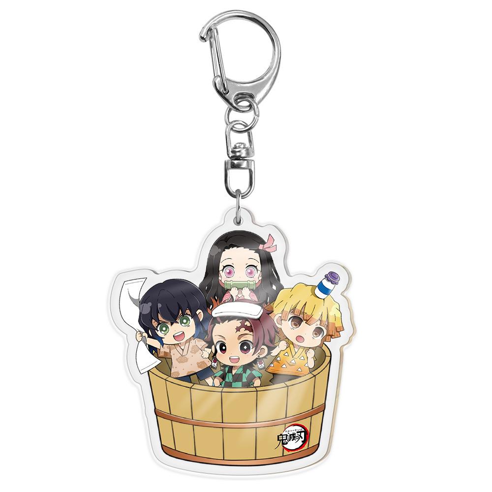 Demon Slayer Kimetsu No Yaiba Infinity Castle Acrylic Keychain Accessories Bag Charm Tokitou Muichirou Action Model Figure Playthings