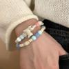 Women's Macaron Series Bracelet with Little Elephant and Ceramic Beads - Trendy Stretch Wristband