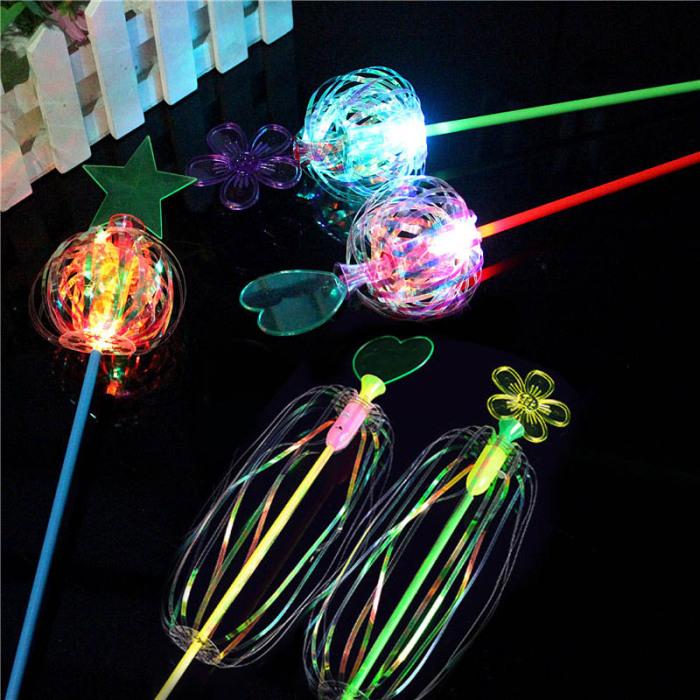 New Funny Magic Toy Sparkling Spindle Wand Amazing Rotate Colorful Bubble Shape Glow Stick Toys for Kid Children Gifts 2024