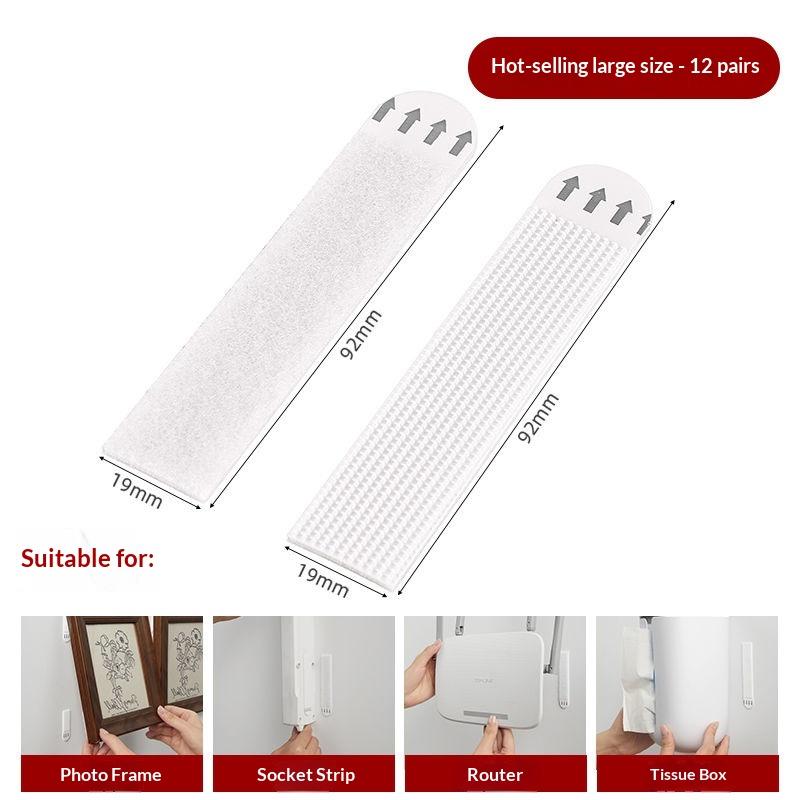 12/24Sets Double Sided Picture Hanging Strips Adhesive Hook Loop Tape For Mounting Photo Frame Fixed DIY Wall Decor Stickers