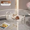Clear Plastic Serving Tray PET Material with Handles Versatile Dining Tea Serving Platter for Home Restaurant Cafe Decorate