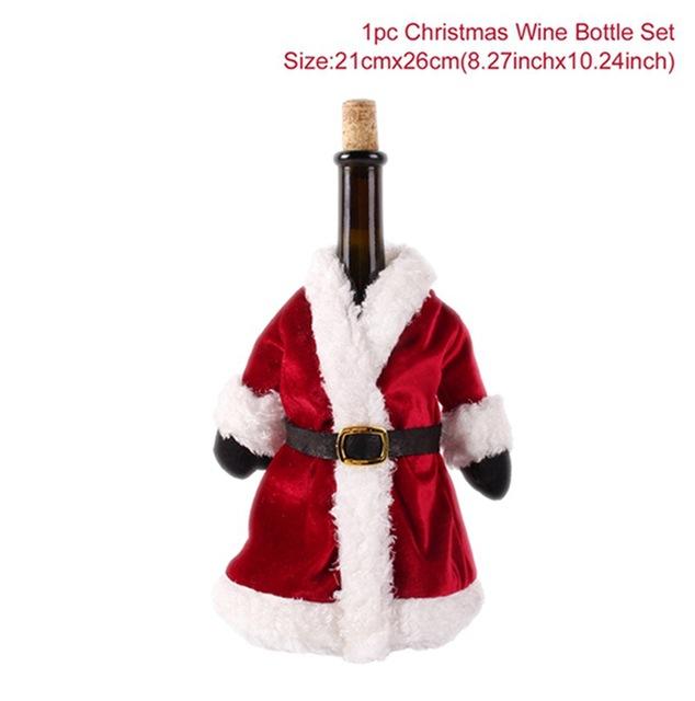 Copri bottiglia di vino di Capodanno Decorazioni di buon Natale per la casa Regalo di decorazioni per la tavola di Natale