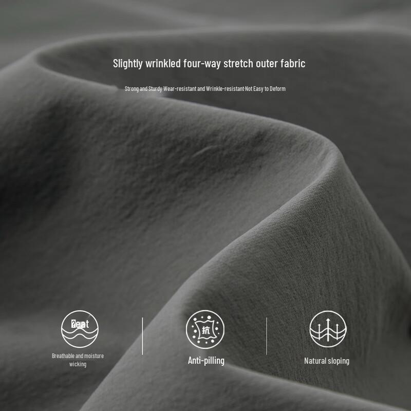 Shanshan Men's Spring/Summer Thin Wrinkle-Textured Polo Collar Jacket