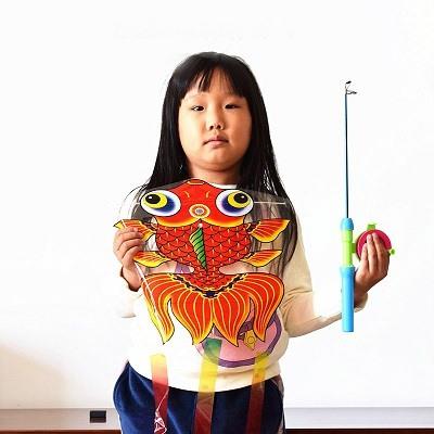 Children'S Kite Small Horn Handheld Fishing Rod Children'S Outdoor Cartoon Butterfly Swallow High Quality Easy To Fly