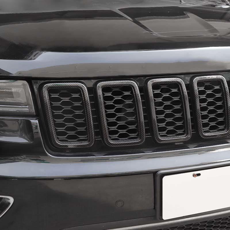 Car Grille Engine Hood Decoration Cover Stickers For Jeep Grand Cherokee 2017-2020 ABS Car Exterior Accessories