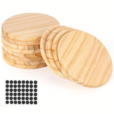 12 paket Bitirilmemiş Ahşap Bardak Altlıkları 3.94 inç Yuvarlak Boş Dilimler DIY Mimari Modeller Çizim Boyama için