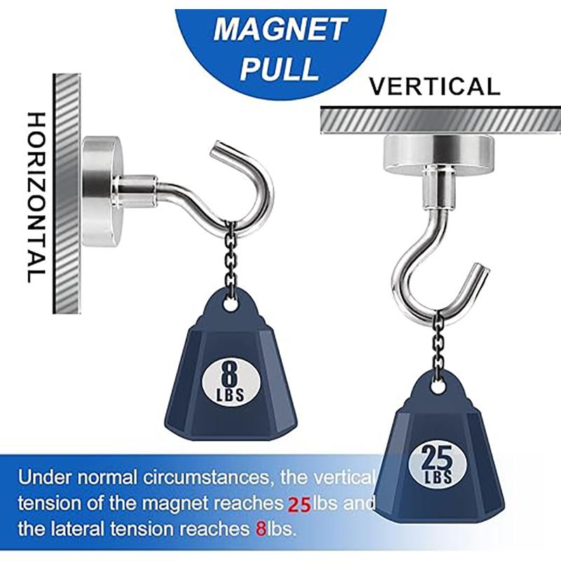 Magnetic Hook Strong Iron Absorption Color Electroplating Strong Magnetic Hook Household Metal-plated Magnet Hook For Bathroom
