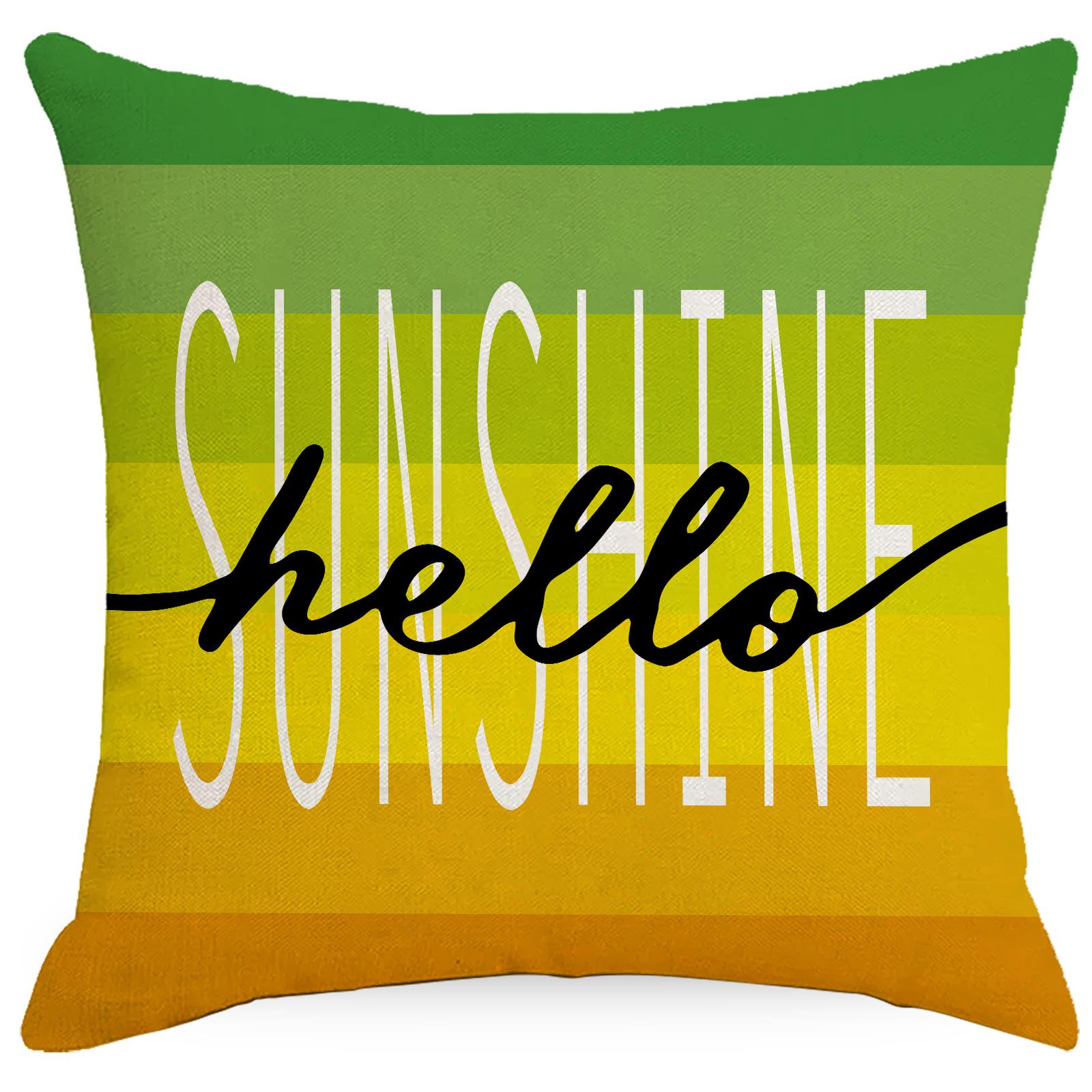 

Новая наволочка с принтом подсолнухов, летняя льняная наволочка для дивана, домашняя декоративная наволочка 45 * 45Cm without pillow core