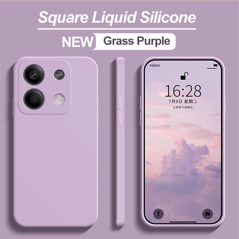 For Redmi Note 13 Case Square Liquid Silicone Soft TPU Cover For Xiaomi Redmi Note 13 Note13Pro Plus Redmi Note13 Pro 4G Phone Cases