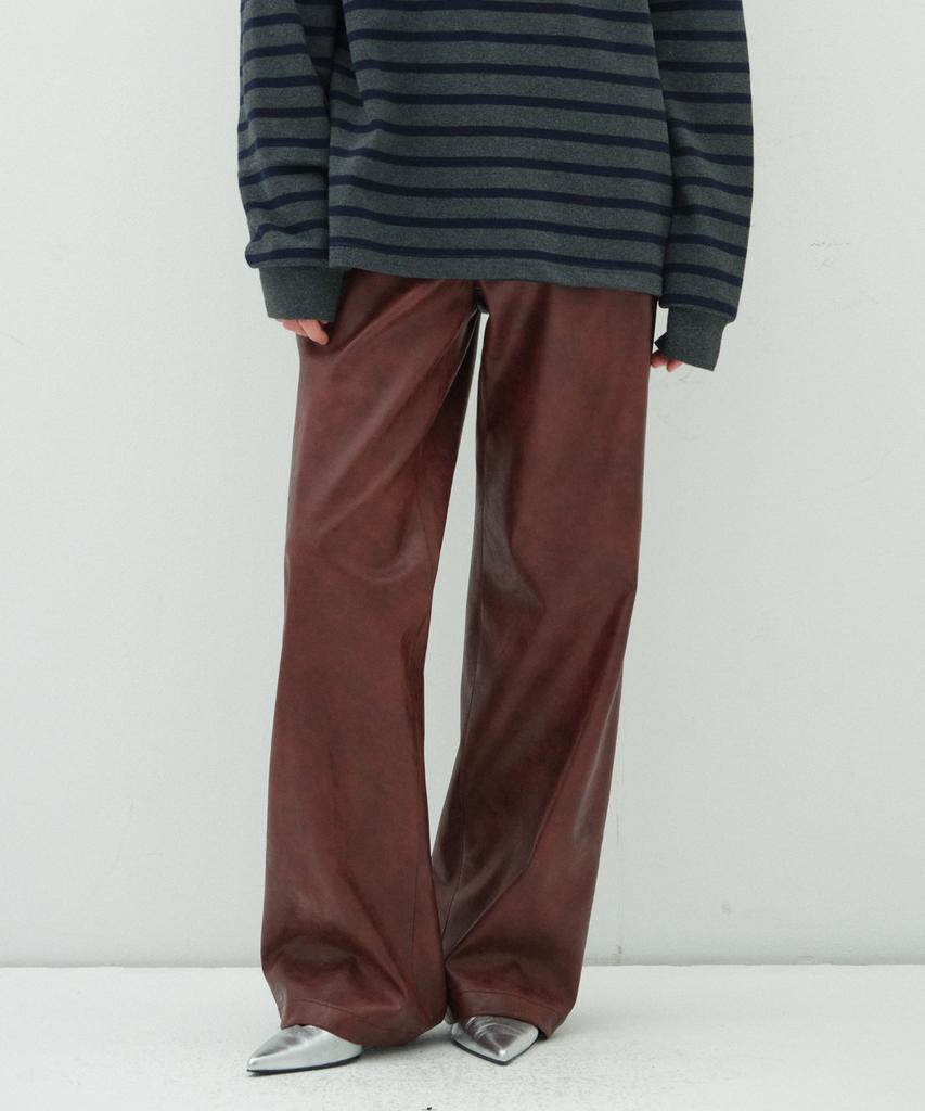 Obeodyupeulleeo Semi Wide Leather Pants_Red