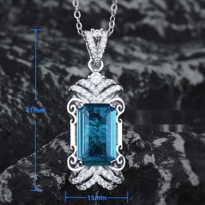 Splendido Pendente Zaffiro London Blue Adatto per la Vita Quotidiana, Feste, Gioielli di Moda da Donna