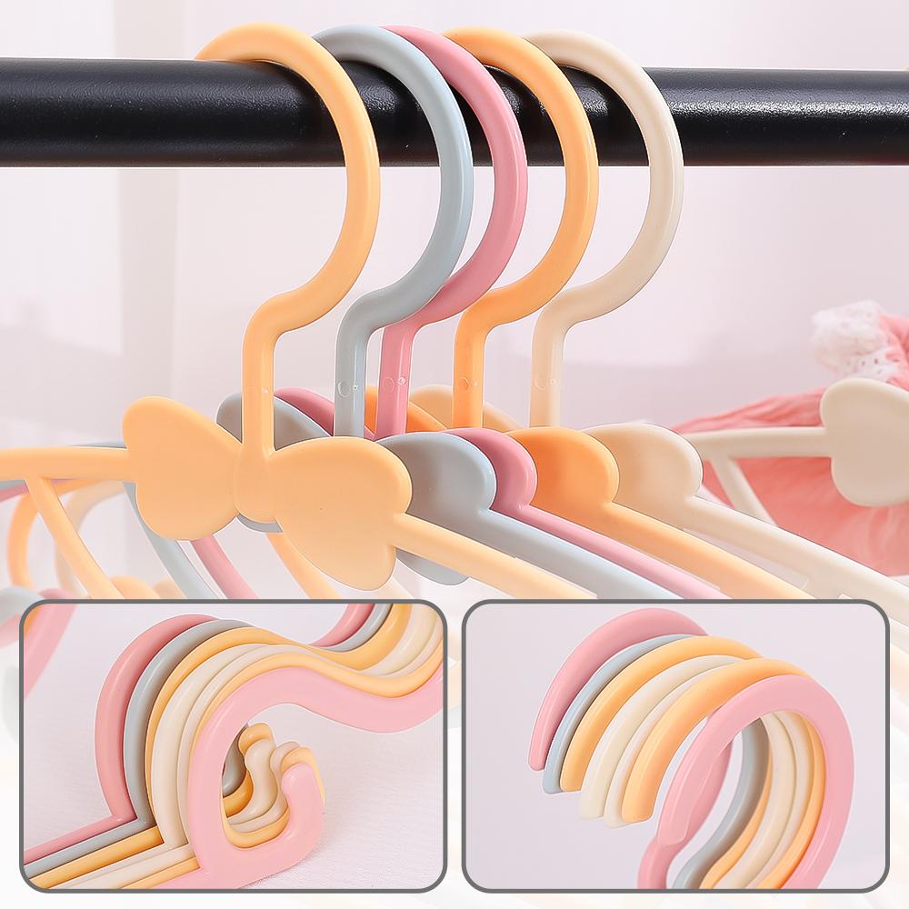 4/10PCS Children Clothes Hanger Baby Clothing Organizer Display Hangers Plastic Kids Coats Windproof Holder Rack Closet Storage