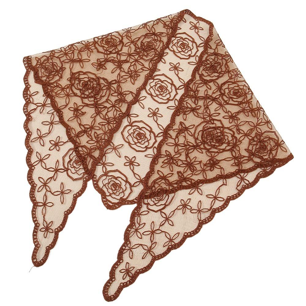 

Тонкая повязка на голову с цветочной вышивкой, дышащая, в стиле ретро, треугольная, кружевная, шарф для волос, лето Style 4