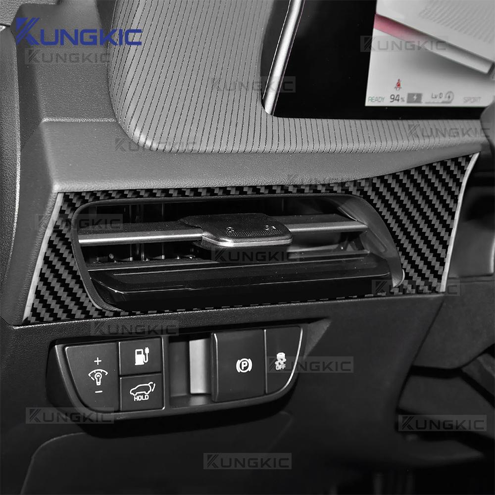 Für Kia EV6 GT EV 2022 2023 2024 2025 Echter weicher Karbonfaser-Aufkleber LHD RHD Auto Fahrersitz Luftauslass Innenzubehör