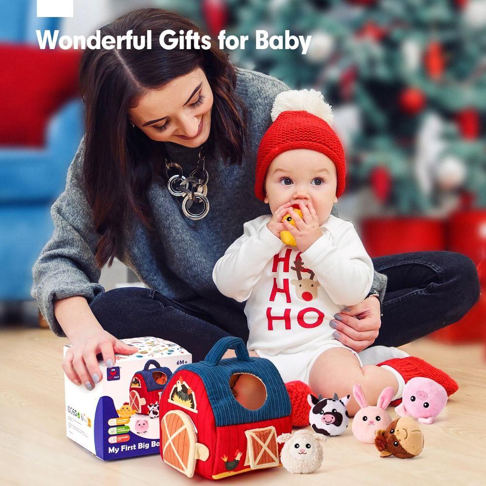 Sound Montessori Toy Barn with Stuffed Farm Animals Baby Sensory Toys  Infants Toddlers