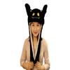 Zabawny pluszowy kapelusz z nausznikami, kapelusz z ruchomymi uszami na imprezę Halloweenową, kostium cosplay