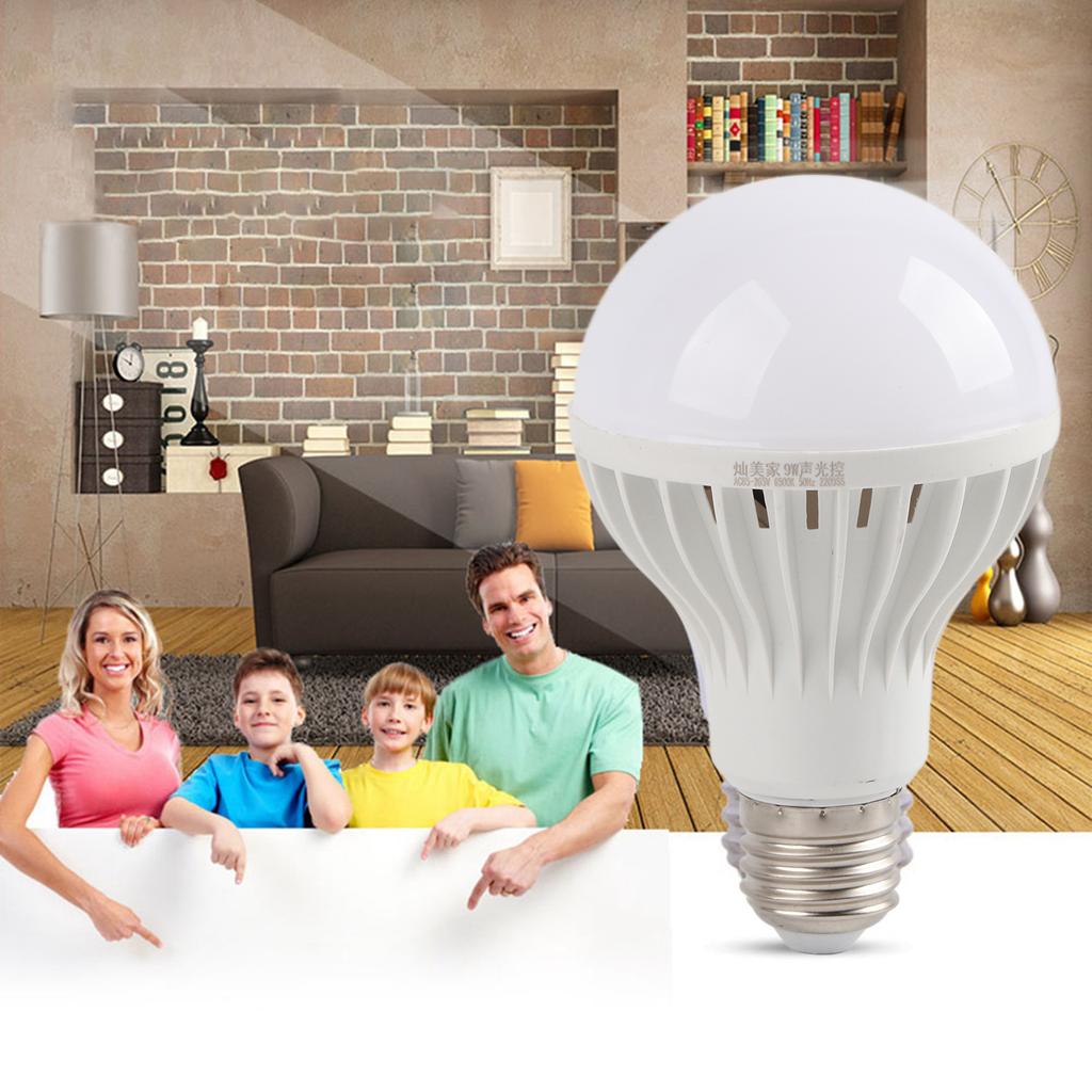 220V Sound Sensor Bulbs E27 LED Lamps Sound Light Control Auto Turn On Off Night Lights Sensor Bulb