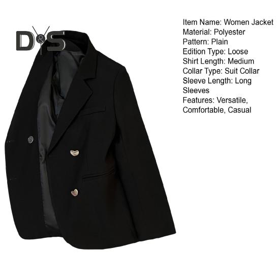 Women's Casual Suit Office Lady Blazer Jacket Fashion Loose Fit Female Coat Spring Autumn Clothes for Work And Leisure