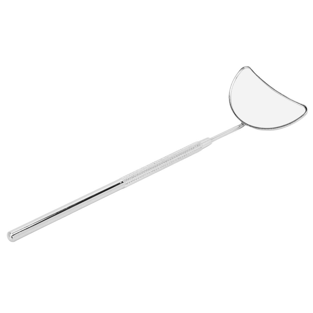 Eyelash Extension Mirror Detachable Handle Moon Shaped Stainless Steel Eyelash Makeup Mirror Silver