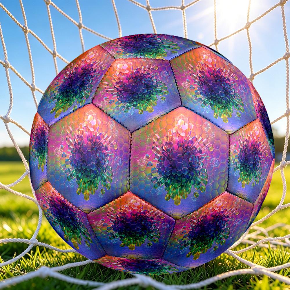 1pc Hexagon Dreams Themed Soccer Ball, Size 5, Lightweight PVC Material, Outdoor Training Soccer Ball Gift. q62259