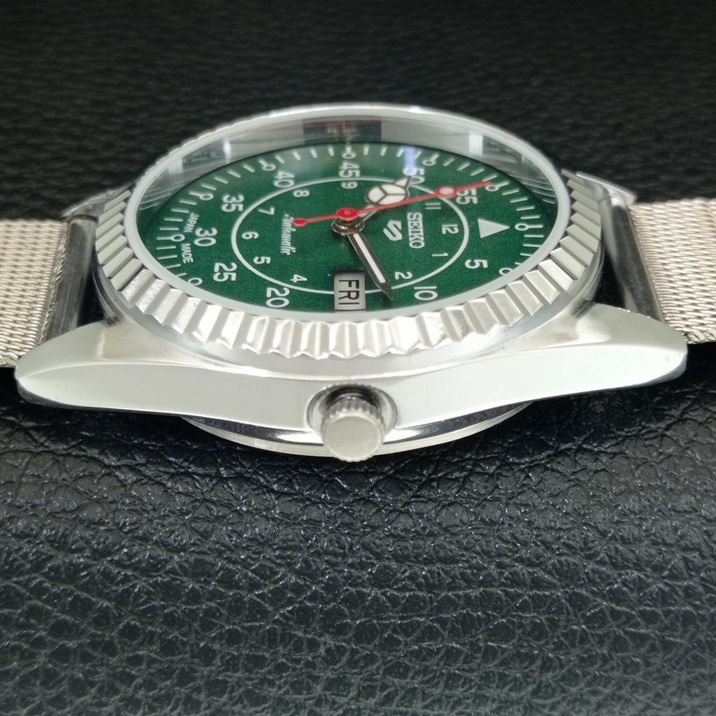 REFURBISHED VINTAGE SEIKO 5 AUTOMATIC 6309A JAPAN MENS GREEN WATCH a442957-1