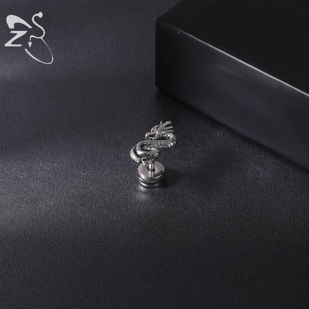 ZS 1PC 16G Cross Skeleton Finger Stainless Steel Stud Earring For Women Men Punk Rock Ear Conch Tragus Cartilag Helix Piercings