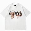 T-Shirt Women'S Fashion Summer Men'S Women'S Unisex Hip Hop Cute Cat Harajuku Y2K Printing Leisure Outdoor Fitness Cotton