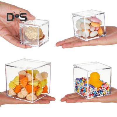 Klare Acrylboxen, kleine quadratische Würfelbehälter mit Deckel, Aufbewahrungsorganizer aus Kunststoff für Süßigkeiten, Pillen, kleinen Schmuck