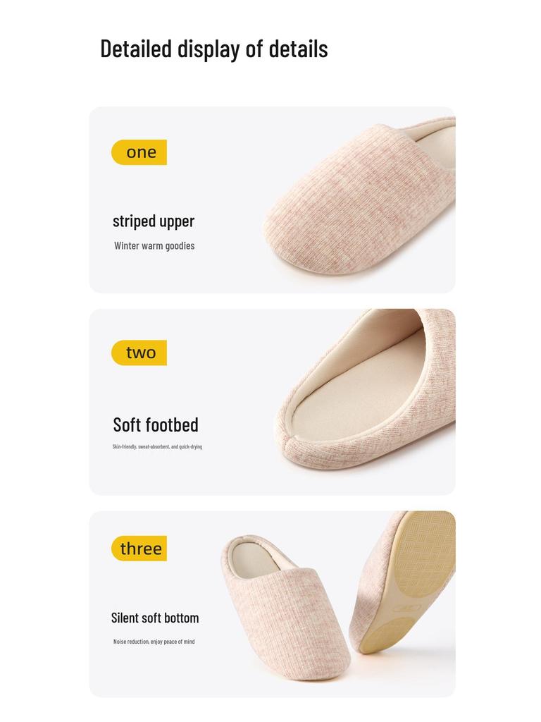 Lida Ni Women's Japanese Silent Non-slip Indoor Slippers for Postpartum, Wooden Floors, Soft Cotton Sole, Autumn/Winter.