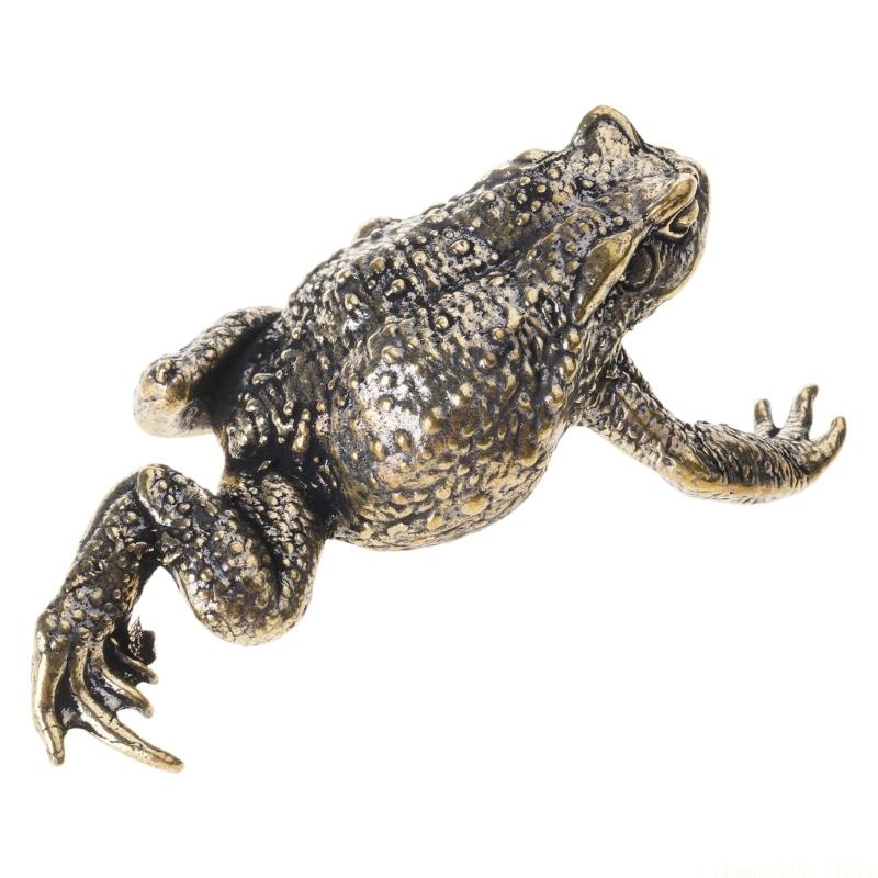 QX2E Handcrafts Metal Toads Figurine Symbolizing Wealth and Good Fortunes for Office Home Desktop Decors Fengshuis Ornament