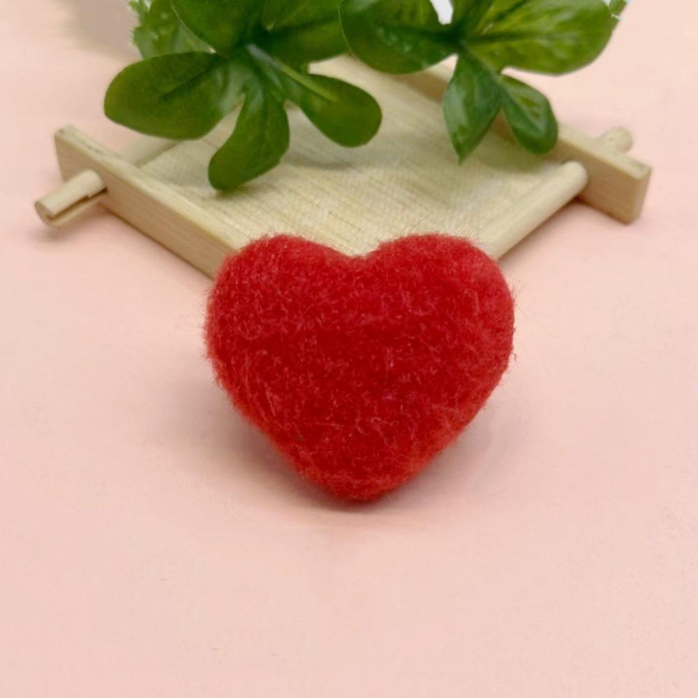 24pcs Valentine'S Day Felt Heart-Shaped Wool Balls | Suitable for Decorating Heart-Shaped Vases, Adding Decorative Wool Balls