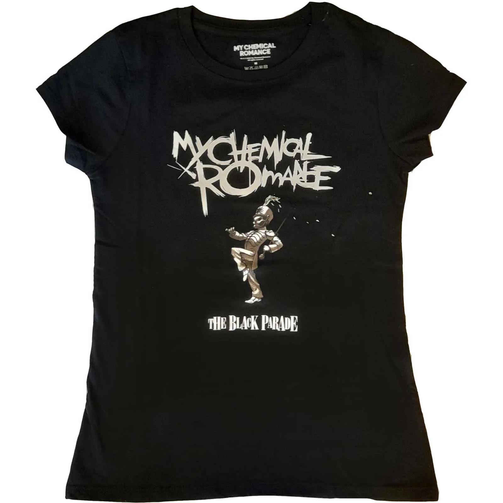 My Chemical Romance Damen Slim Fit T-Shirt: The Black Parade OFFIZIELL NEU S gray