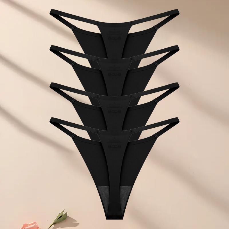 

FINETOO 4 шт. бесшовное ультратонкое нижнее белье женские тонкие трусики с поясом сексуальные высокие эластичные стринги для девочек дышащее нижнее белье-стринги XL&4pcs