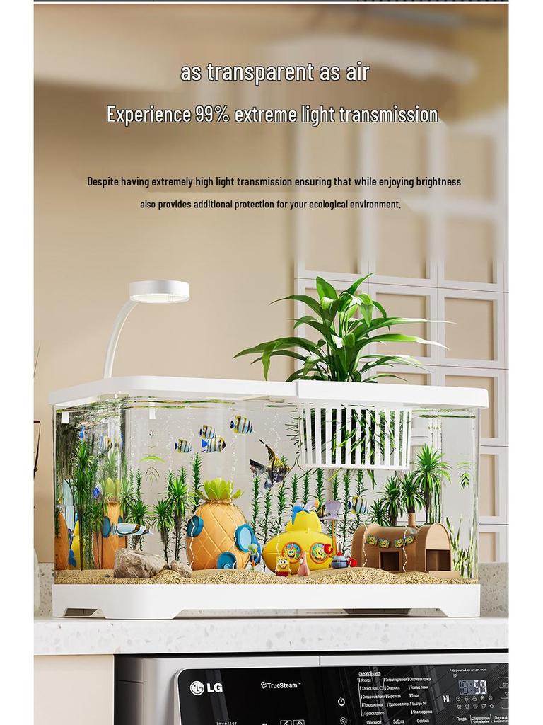 Heiß verkaufendes transparentes Schildkröten- und Goldfisch-Desktop-Aquarium mit Deckel - Haushalts-Wohnzimmer-Aquarium
