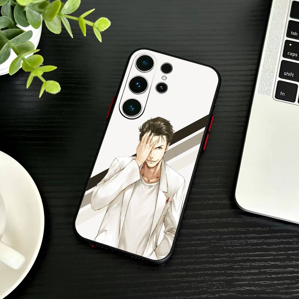 STEINS GATE D-Rintaro O-Okabe Phone Case For Samsung S26,S25,S24,S23,S22,S30,S21,Ultra,Plus,FE 5G Black Soft Cover