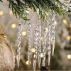 12pcs Christmas Simulation Ice Clear Plastic Icicle Drop Xmas Tree Hanging Ornament Winter Party New Year Christmas Decoration