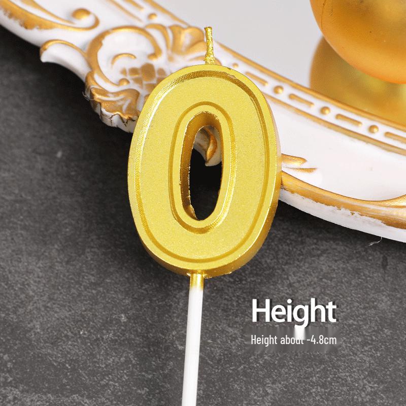 Large Gold Number Candles for First Birthday, Full Moon, Children's Cake Decorations, and Party Accessories.