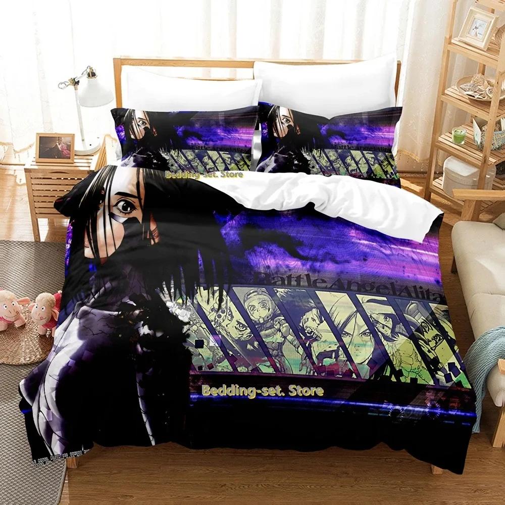 Battle Angel Alita Bedding Set Single Twin Full Queen King Size Bed Set Adult Kid Bedroom Duvetcover Sets Anime Bed Sheet