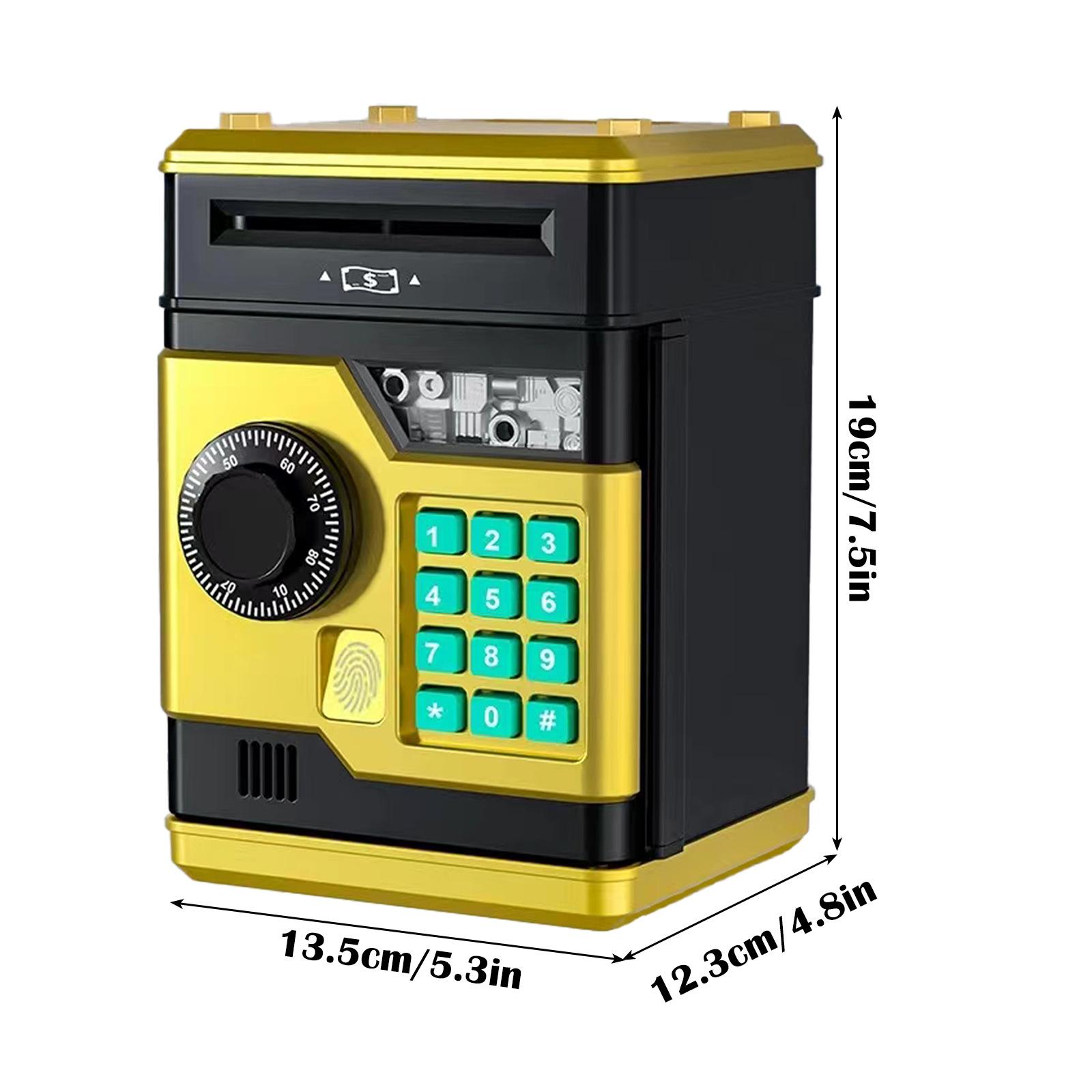 Электронная копилка Детская касса Сейф с паролем Умная копилка с отпечатками пальцев Автоматический банкинг Детская подарочная копилка золотистый