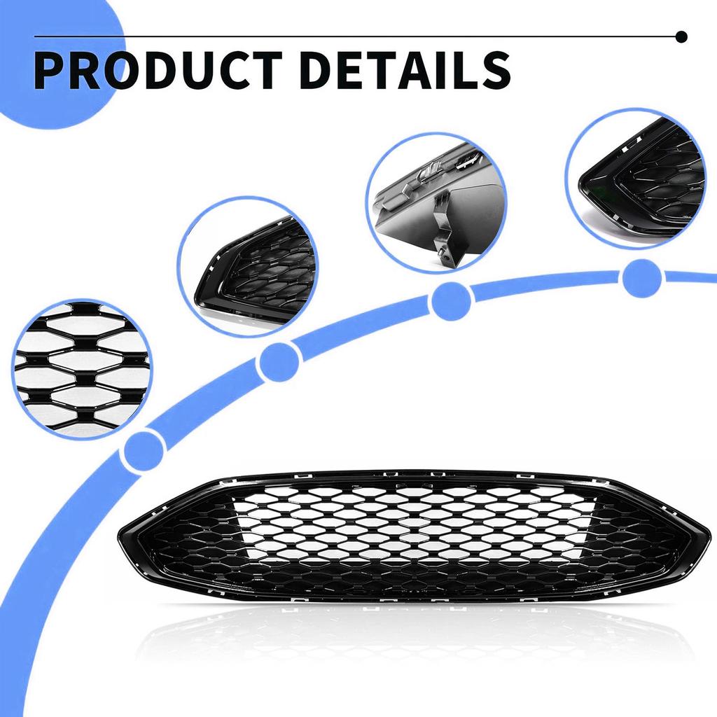 Ford Mondeo Fusion 2017-2018 Black Honeycomb Mustang Grille