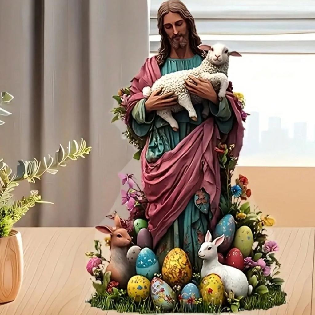 2D Flat Acrylic Tabletop Decoration for Jesus' Birth Scene Holiday Home Ornament Newborn Suitable Christian Religious Art