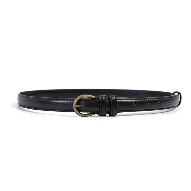 Versatile Thin Leather Belt for Women: Retro Korean Style for Jeans, Trousers and Dresses