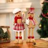 Christmas Telescopic Gingerbread Man Doll Christmas Cute Chef Hat Couple Doll Cookie Man Standing Ornament