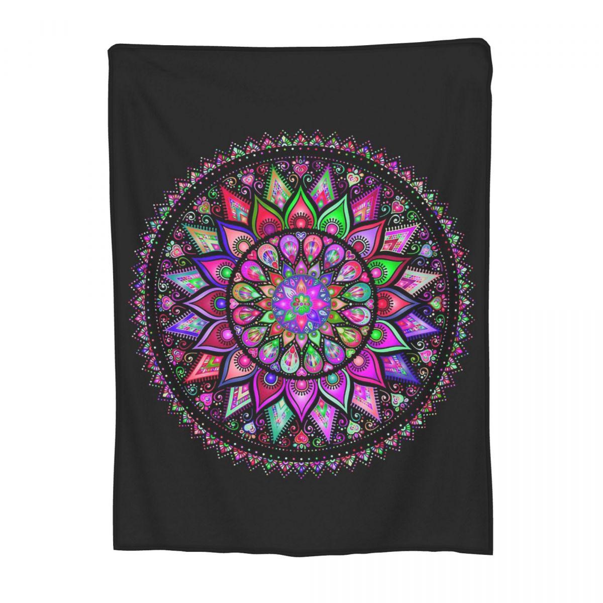 Mandala Yoga Flower Bohemia Meditation Nature Blanket Throw Blanket Throw Blankets for Couch Bedding Throws Bedspread Quilt 75x90cm