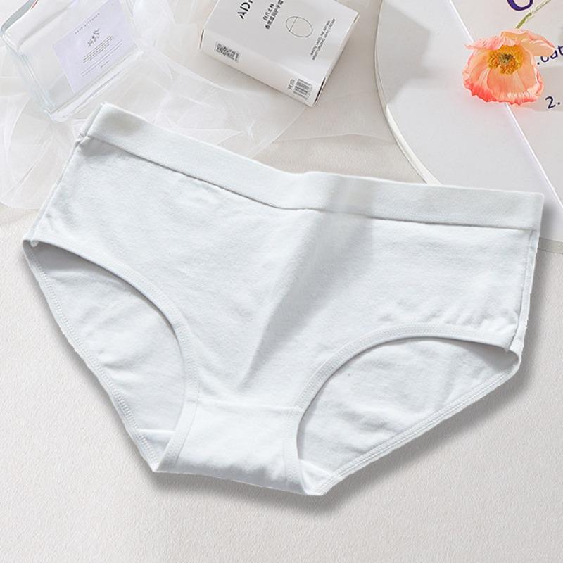 Ladies Spring and Summer Simple Pure Color Full Cotton Crotch Waist Triangle Briefs