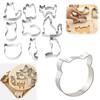 9Pcs Cat Cookie Cutters Set Assorted Cat Shape Stainless Steel Metal Cookie Cutter Kitten Face Butt Cats Paw Cookie Cutters Mold