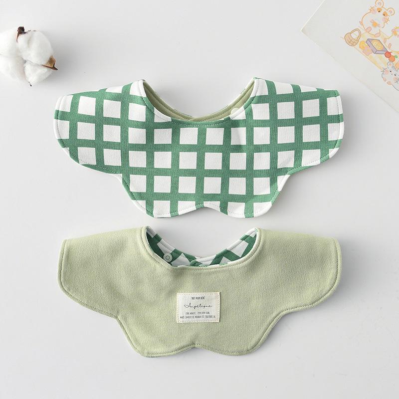 Korean Style A-Type Pure Cotton Double-Sided Baby Bib for 0-2 Years