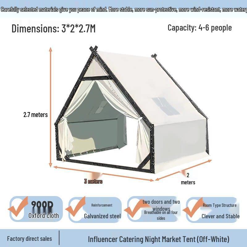 Three-Person Rainproof BBQ Dining Tent for Outdoors & Indoors