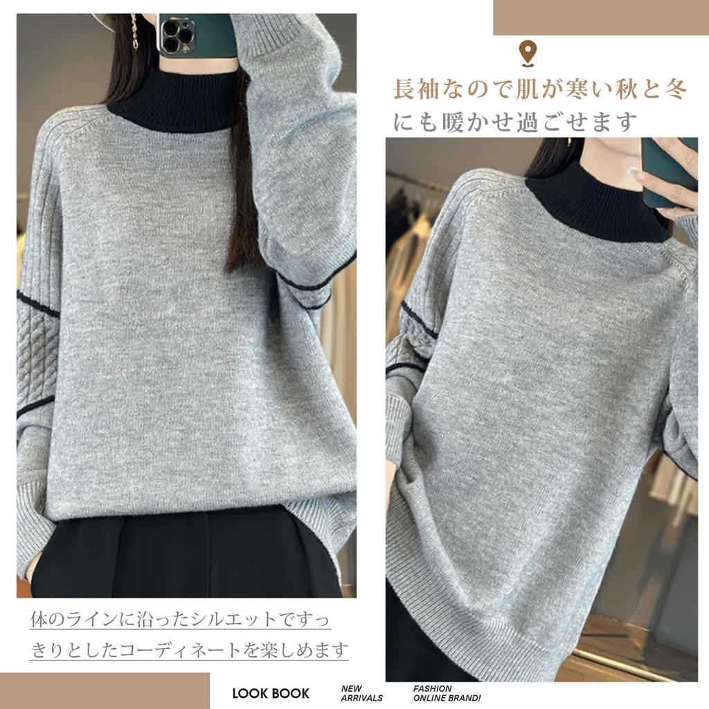 Boretipseo Knit High Long Pullover Plus Perfect for Winter Women's Sweater, Neck, Sleeve, Top, Turtleneck, Soft, Figure-Flattering, Stylish, Casual,