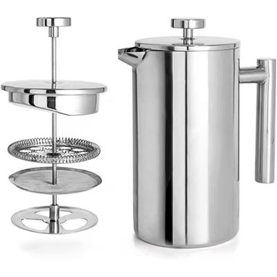 1 litro (8 tazas), Café de prensa francesa aislado de doble pared de acero inoxidable 304
